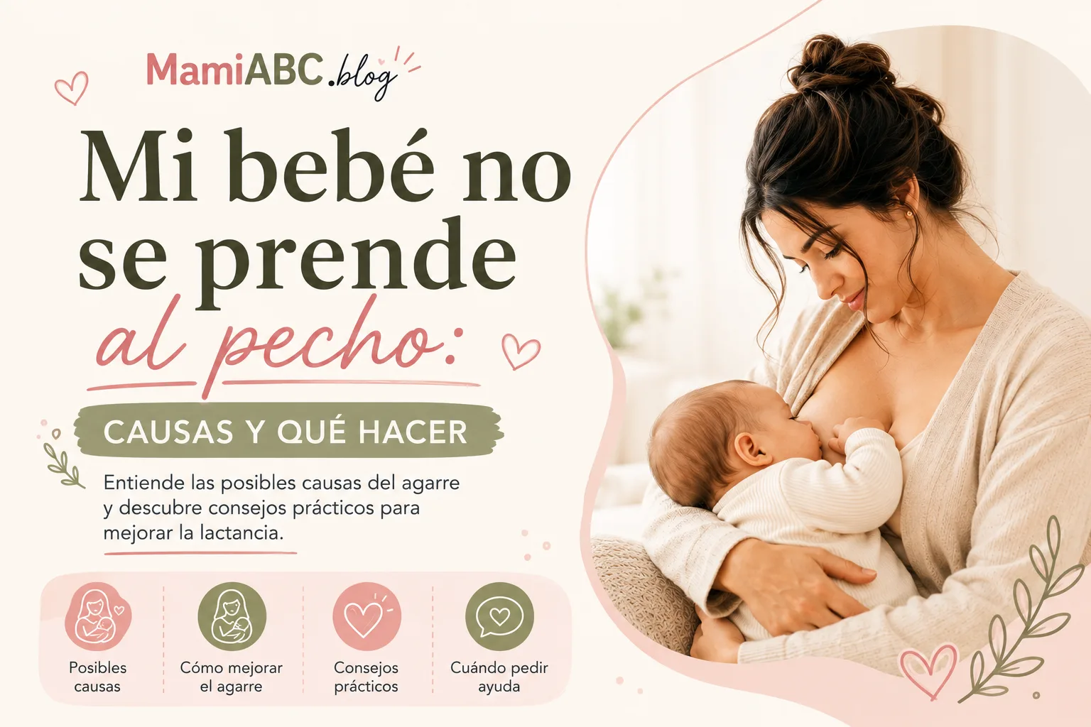 Mi bebé no se prende al pecho: causas y qué hacer